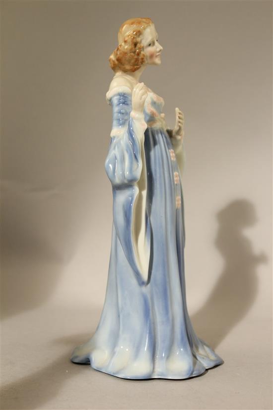 A rare Wade Art Deco underglaze porcelain figure of Juliette, c.1939, 24.5cm